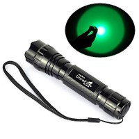 Kit lanterna de led verde para caça ultrafire + bateria + case + carregador + suporte para cano